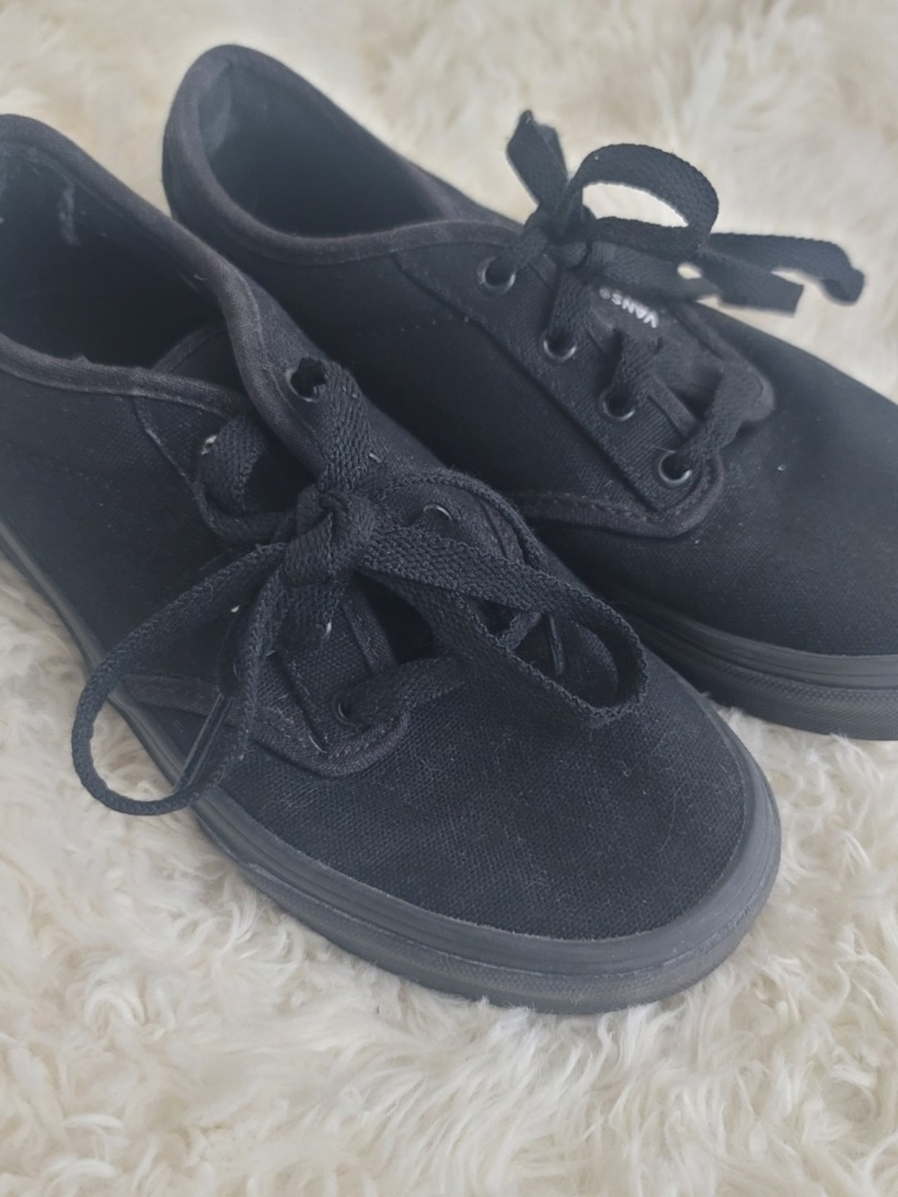 Vans Kids Black Canvas Lace-Up Sneakers
